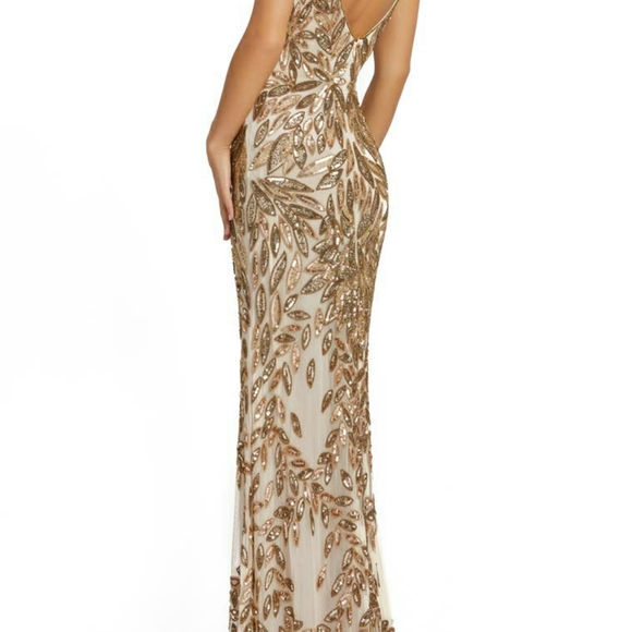 Gold Sequin MAC Duggal Dress - Picture 2 of 3
